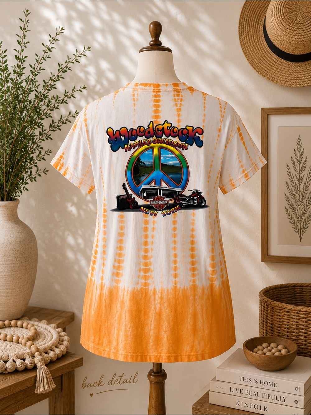 Harley Davidson Woodstock NY Tie Dye Graphic Tee Size L